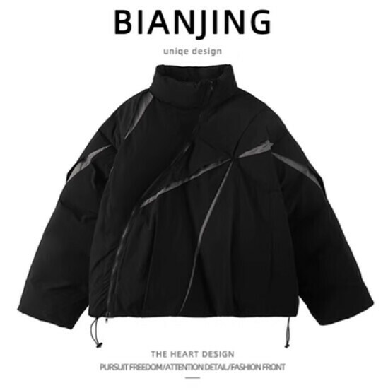 New thickened cotton jacket [black] (size: S-2XL) (please contact customer service to confirm the delivery size after placing the order)
