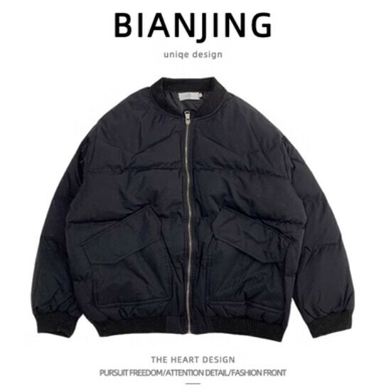 New thickened short jacket [black] (size: S-2XL) (please contact customer service to confirm the delivery size after placing the order)