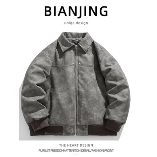 New lapel cotton jacket [grey] (size: S-2XL) (please contact customer service to confirm the delivery size after placing the order)