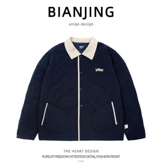 New corduroy lapel cotton jacket [blue] (size: S-2XL) (please contact customer service to confirm the delivery size after placing the order)