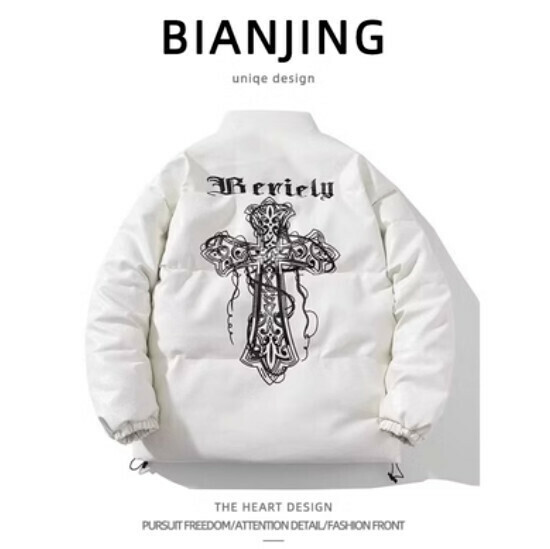 New cotton-padded jacket [white] (size: S-2XL) (please contact customer service to confirm the delivery size after placing the order)