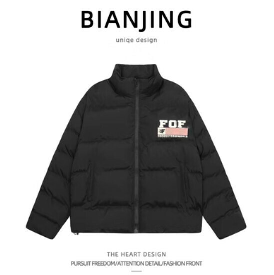 New Couple Style Thickened Cotton Jacket [Black] (Size: S-2XL) (Please contact customer service to confirm the delivery size after placing the order)
