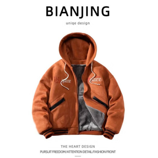 New lamb wool thickened and velvet cotton jacket [brown] (size: S-2XL) (please contact customer service to confirm the delivery size after placing the order)
