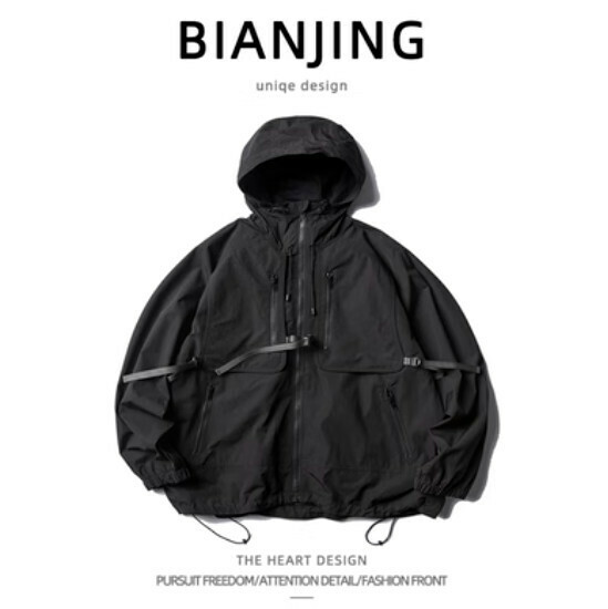 New functional workwear jacket [black] (size: S-2XL) (please contact customer service to confirm the delivery size after placing the order)