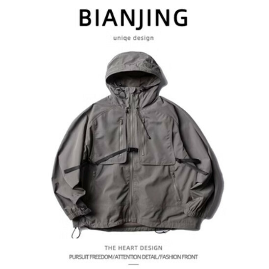 New functional workwear jacket [grey] (size: S-2XL) (please contact customer service to confirm the delivery size after placing the order)