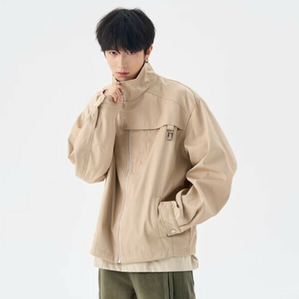 New hiphop high street jacket [Apricot quilted style, M-XL sizes, please confirm the delivery size with customer service after placing the order]
