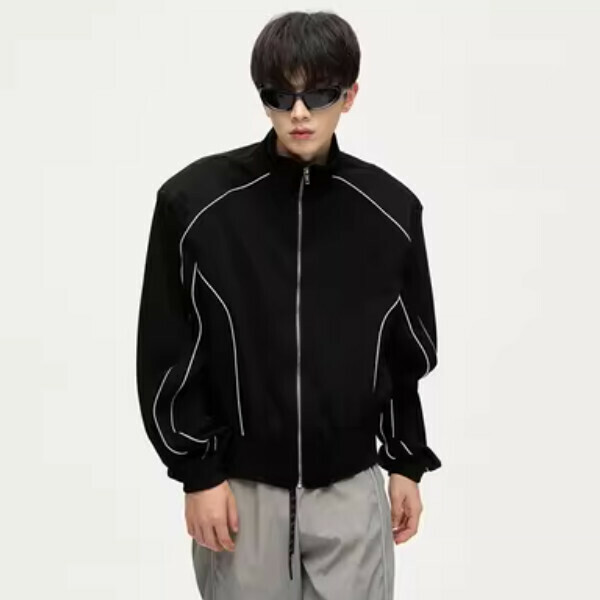 New retro street style high-end sportswear jacket [Black M-XL sizes, confirm the delivery size with customer service after placing the order]