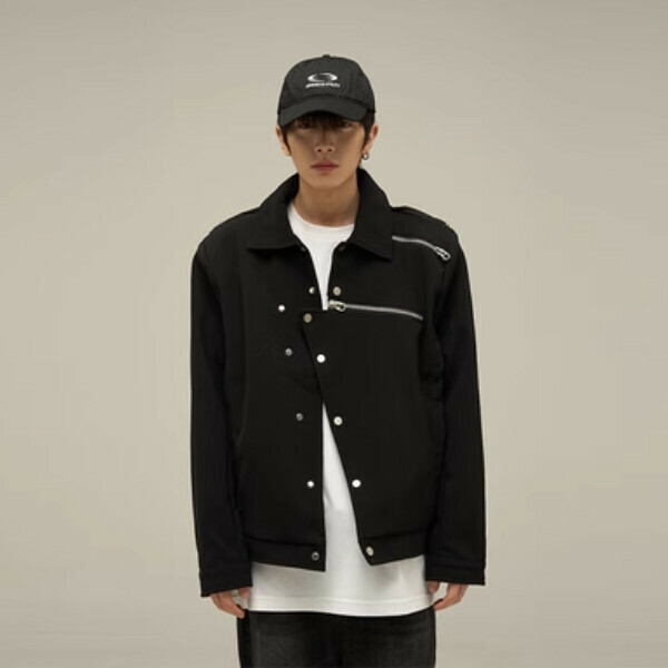 New retro deconstructed jacket [Black with shoulder pads, M-XL sizes, confirm delivery size with customer service after placing order]