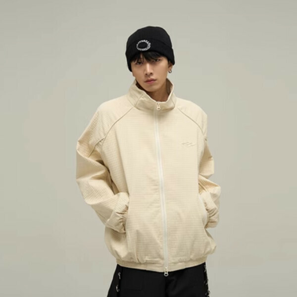 New vintage waffle Harrington jacket [Apricot color M-2XL, please confirm the delivery size with customer service after placing the order]