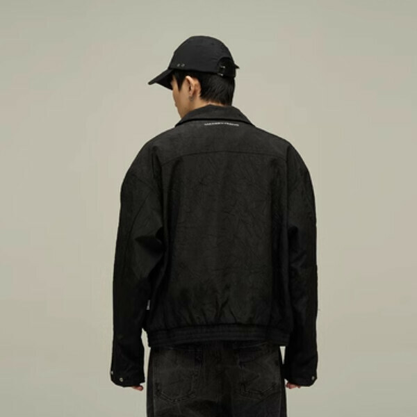 New vintage pleated Harrington jacket [Black size M-2XL, confirm delivery size with customer service after placing order]