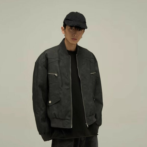 新款復古街頭設計感皮衣【黑色M-2XL碼，下單後與客服確認發貨尺碼】