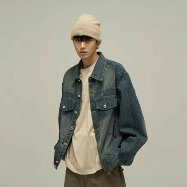 新款復古牛仔外套【藍色M-XL碼，下單後與客服確認發貨尺碼】