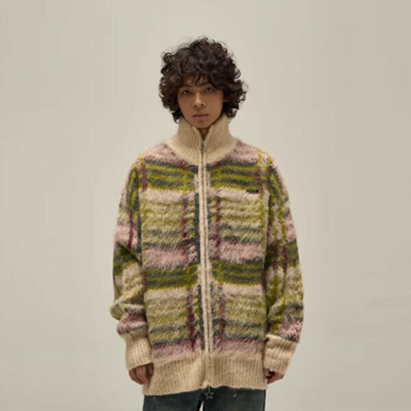 New thickened mohair zippered turtleneck sweater [Apricot color M-XL, please confirm the delivery size with customer service after placing the order]