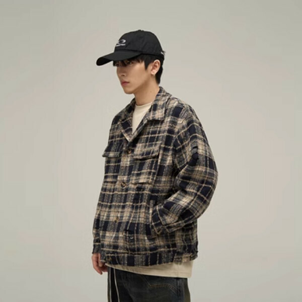 New retro shirt-style jacket [Black quilted model M-2XL, please confirm the delivery size with customer service after placing the order]