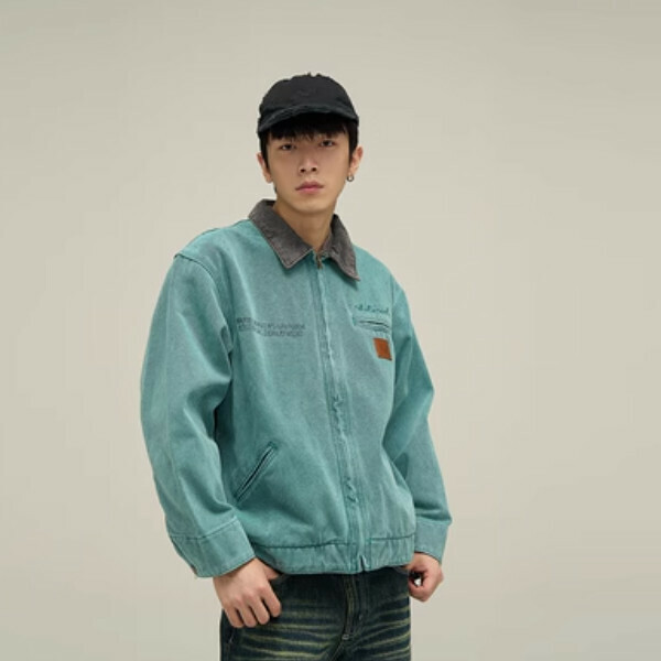 New retro workwear Detroit jacket [Green S-XL sizes, confirm delivery size with customer service after placing order]