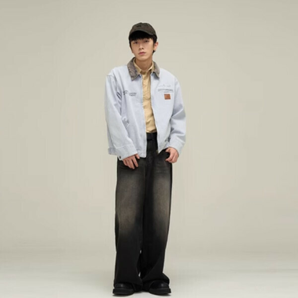 New retro workwear Detroit jacket [Blue S-XL sizes, confirm delivery size with customer service after placing order]