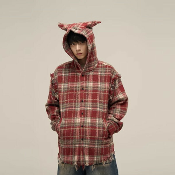 New Little Devil Hooded Jacket [Red M-XL sizes, confirm delivery size with customer service after placing order]
