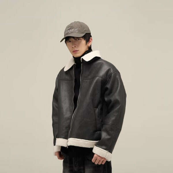 New style lamb velvet jacket with one-piece fur design [Black size M-2XL, confirm delivery size with customer service after placing order]