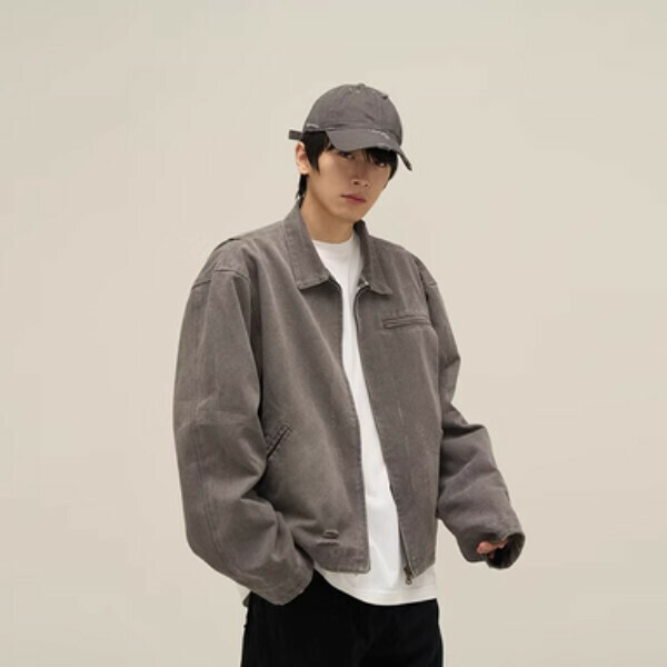 New ripped Detroit jacket [Gray S-XL sizes, confirm delivery size with customer service after placing order]
