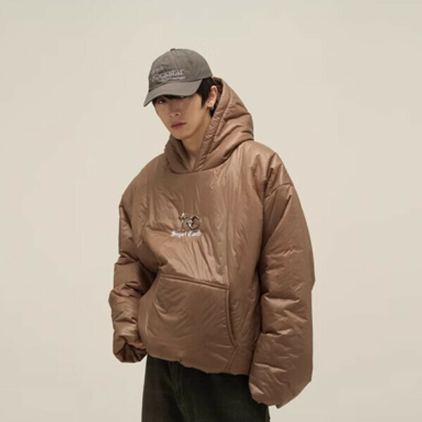 New hooded pullover cotton jacket [brown M-XL sizes, confirm delivery size with customer service after placing order]