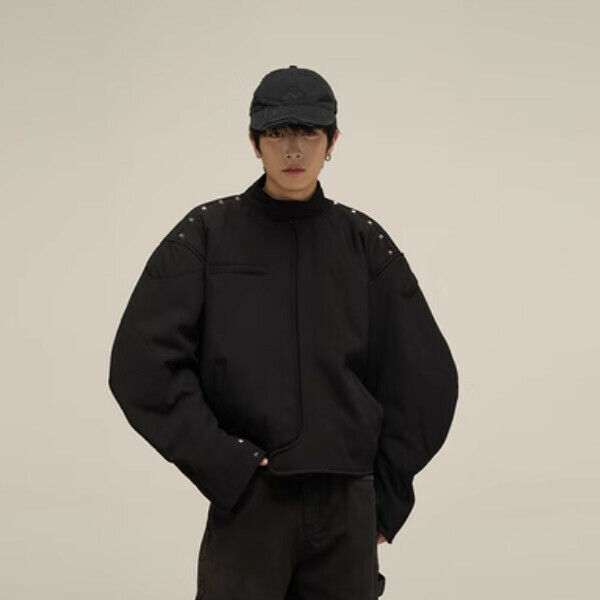 New wasteland style deconstructed design cotton clothing [Black M-XL sizes, please confirm the delivery size with customer service after placing the order]