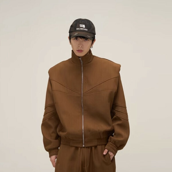 New street style casual and lazy sportswear [Dark brown jacket sizes M-XL, please confirm the delivery size with customer service after placing the order]