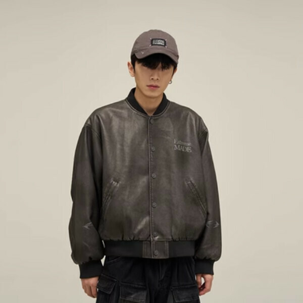 新款美拉德皮衣擦色【黑色M-2XL碼，下單後與客服確認發貨尺碼】