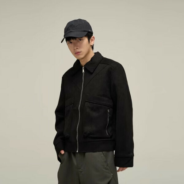 New suede cleanfit jacket [Black size M-2XL, confirm delivery size with customer service after placing order]
