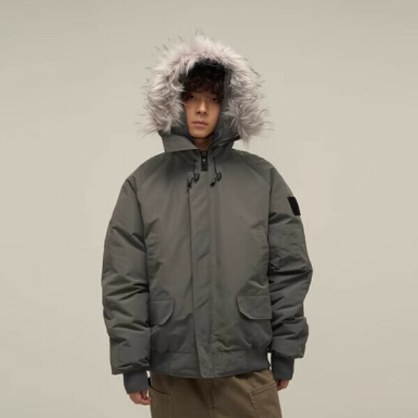 Hot-selling fur collar pie jacket workwear cotton clothing [gray fur collar zipper detachable S-XL size, confirm the delivery size with customer service after placing the order]