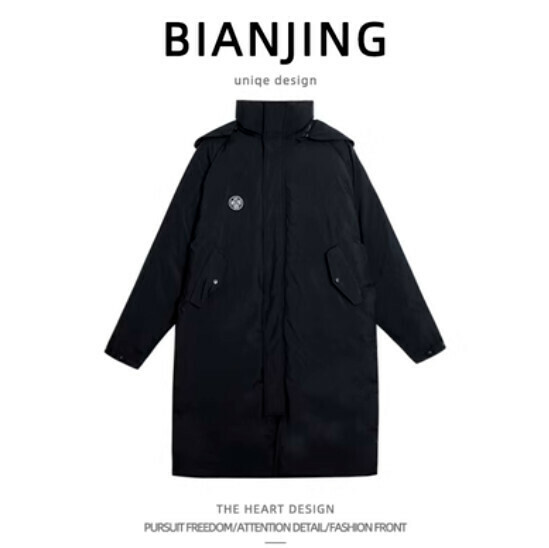 Hot selling long hooded cotton padded jacket [black] (size: S-2XL) (please contact customer service to confirm the delivery size after placing the order)
