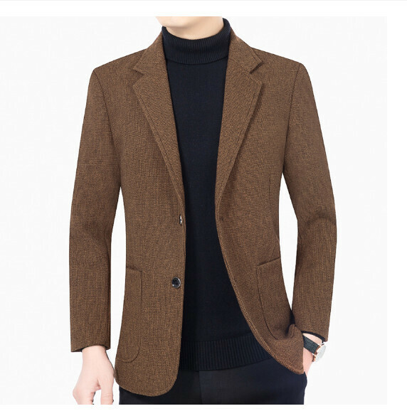 Hot selling business casual suit tops and jackets [M-4XL] [XZ1749 Dark Coffee] (contact customer service after placing the order to confirm the delivery size)