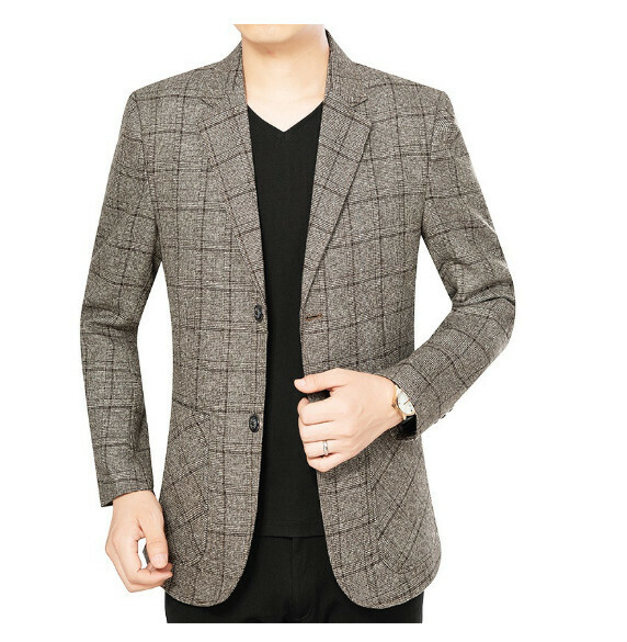 Hot selling business casual suit tops and jackets [M-3XL] [Coffee] (contact customer service after placing the order to confirm the delivery size)