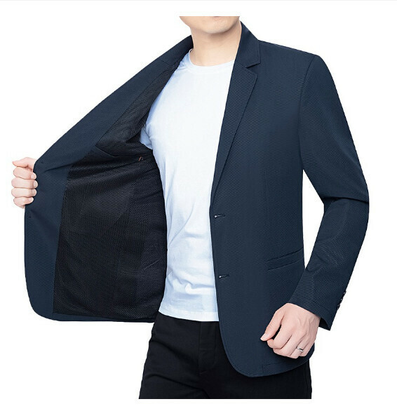 Hot selling business casual suit tops and jackets [M-4XL] [202125 navy blue] (contact customer service after placing the order to confirm the delivery size)