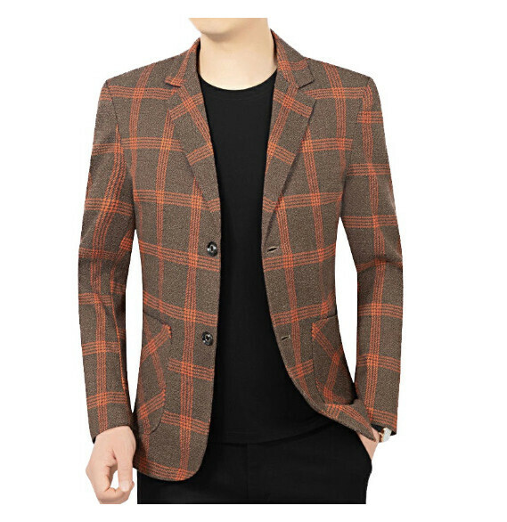 Hot selling business casual suit tops and jackets [M-4XL] [XZ1760 coffee color] (contact customer service after placing the order to confirm the delivery size)
