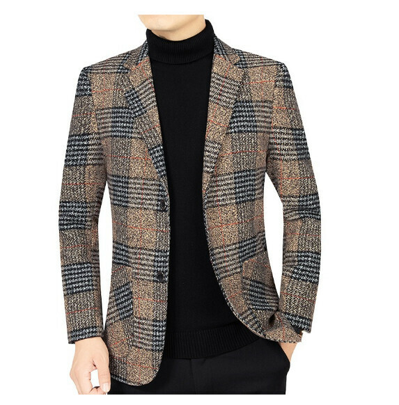 Hot selling business casual suit tops and jackets [M-4XL] [XZ1732 Khaki] (contact customer service after placing the order to confirm the delivery size)