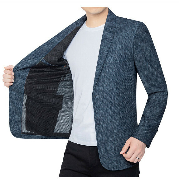 Hot selling business casual suit tops and jackets [M-4XL] [202127 Navy Blue] (contact customer service after placing the order to confirm the delivery size)