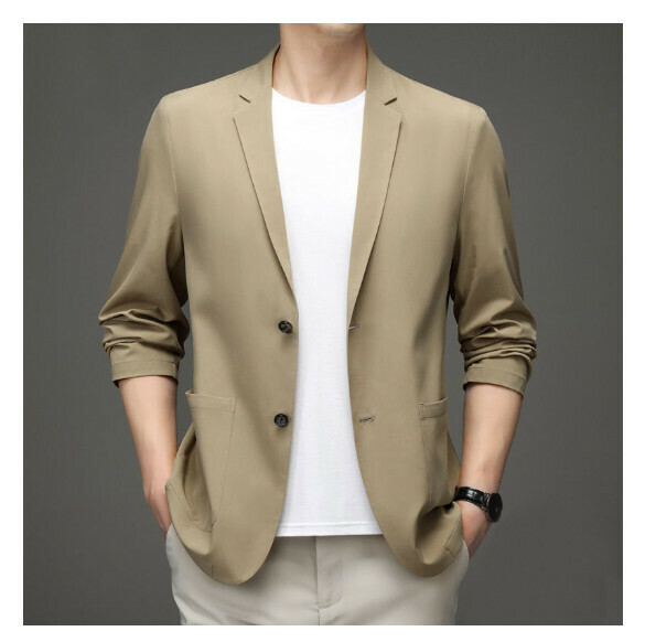 Hot selling business casual suit tops and jackets [M-4XL] [73521 coffee color] (contact customer service after placing the order to confirm the delivery size)