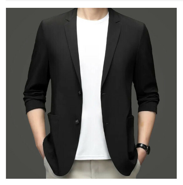 熱賣商務休閒西服上衣外套【M-4XL】【73521黑色】 (下單後聯絡客服確認發貨尺碼) 