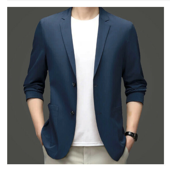 熱賣商務休閒西服上衣外套【M-4XL】【73521藍色】 (下單後聯絡客服確認發貨尺碼) 