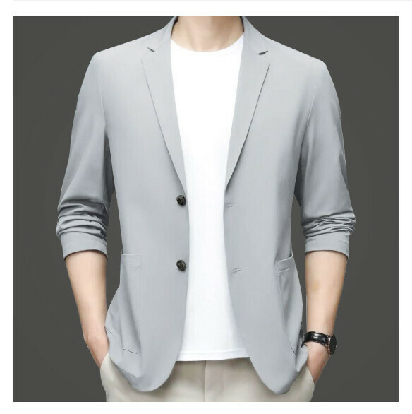 Hot selling business casual suit tops and jackets [M-4XL] [73521 gray] (contact customer service after placing the order to confirm the delivery size)