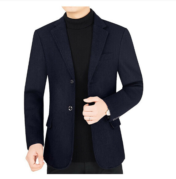 熱賣商務休閒西服上衣外套【M-4XL】【藏藍】 (下單後聯絡客服確認發貨尺碼) 