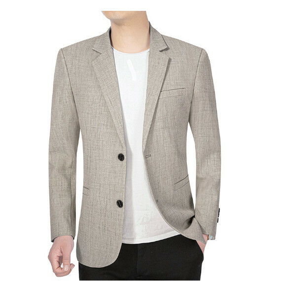 熱賣商務休閒西服上衣外套【M-3XL】【灰咖】 (下單後聯絡客服確認發貨尺碼) 