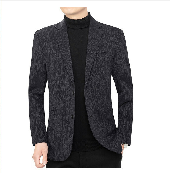 熱賣商務休閒西服上衣外套【M-4XL】【18406藍黑】 (下單後聯絡客服確認發貨尺碼) 
