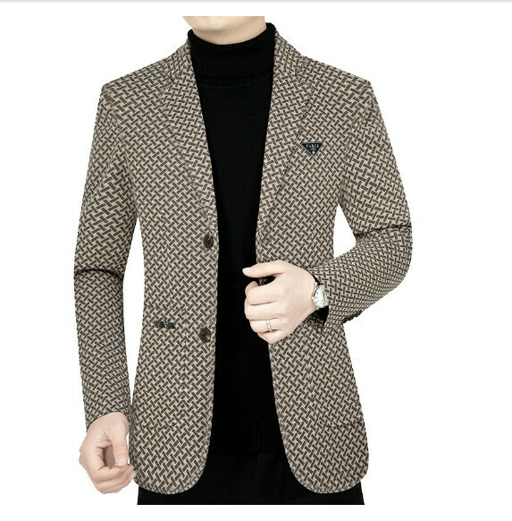 熱賣商務休閒西服上衣外套【M-4XL】【73510咖色】 (下單後聯絡客服確認發貨尺碼) 