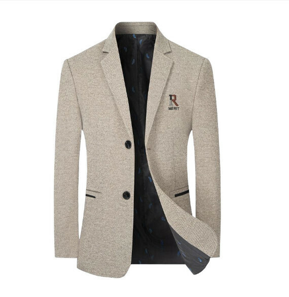 熱賣商務休閒西服上衣外套【M-4XL】【62188淺咖】 (下單後聯絡客服確認發貨尺碼) 