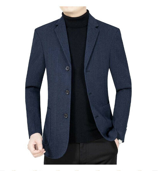 熱賣商務休閒西服上衣外套【M-4XL】【82305藏藍】 (下單後聯絡客服確認發貨尺碼) 