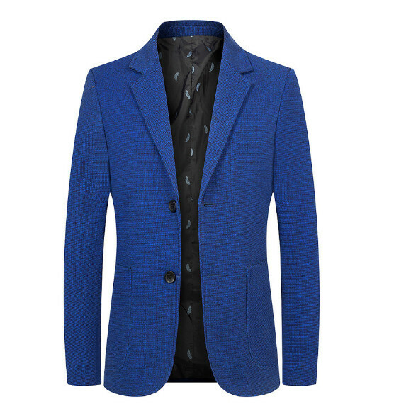 熱賣商務休閒西服上衣外套【M-4XL】【寶藍】 (下單後聯絡客服確認發貨尺碼) 