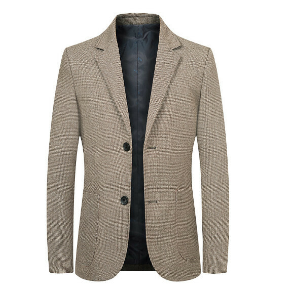 熱賣商務休閒西服上衣外套【M-4XL】【淺咖】 (下單後聯絡客服確認發貨尺碼) 