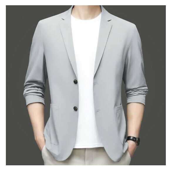 熱賣商務休閒西服上衣外套【M-4XL】【8888淺灰】 (下單後聯絡客服確認發貨尺碼) 