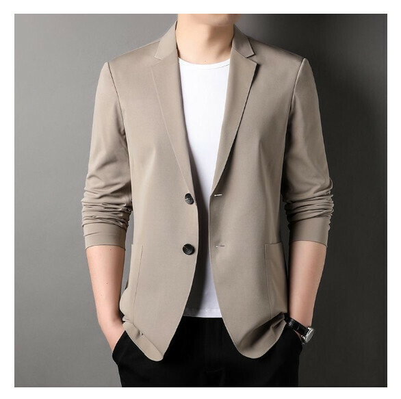 熱賣商務休閒西服上衣外套【M-4XL】【8888淺咖】 (下單後聯絡客服確認發貨尺碼) 